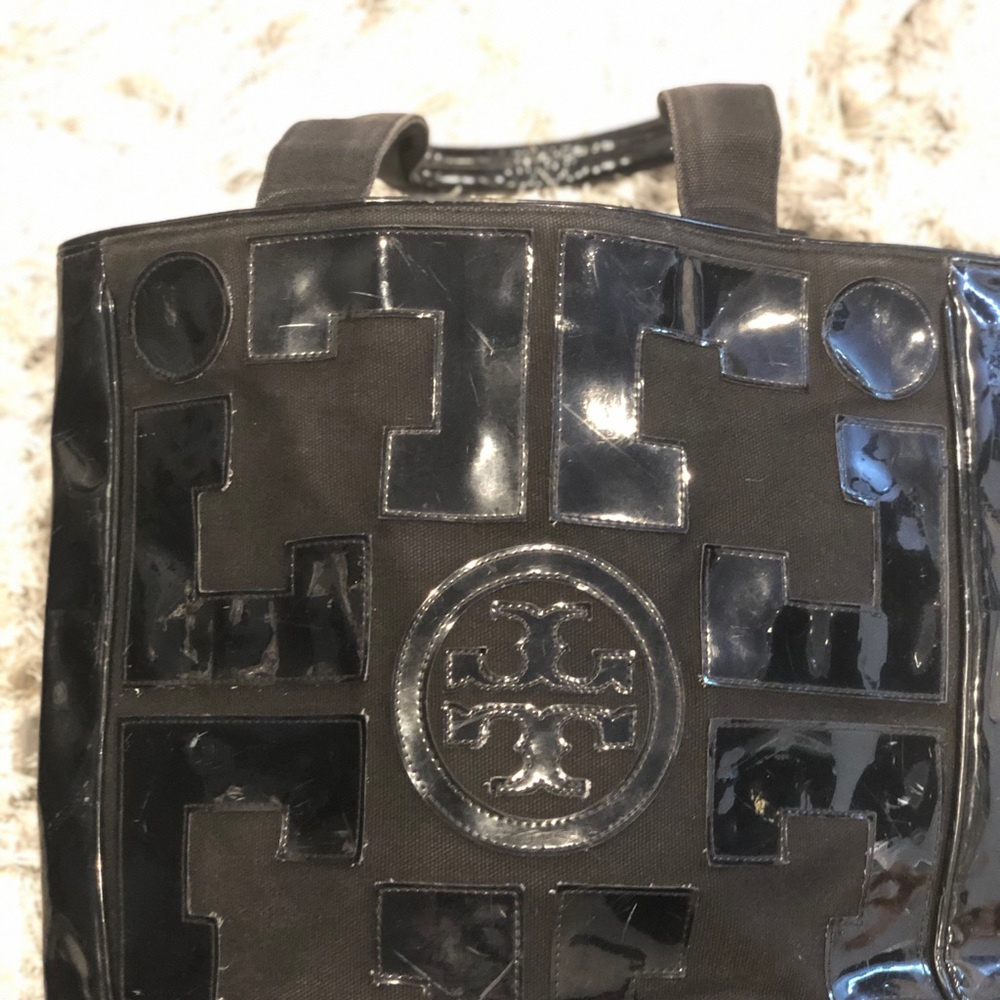 Tory Burch Rare Patent Leather Black Tote